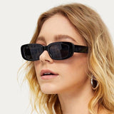 Rectangle Frame Sunglasses Black