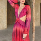 Flow Wrap Maxi Dress Red