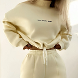 Cropped Drawstring Hoodie and Sweatpants Set