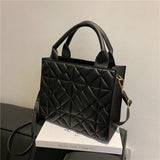 Quilted Tote Shoulder Bag Black