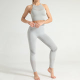 2-Piece Mesh Workout Set Gray