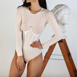 Mesh Corset Bustier Top White