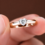 Mini Heart Cut Solitaire Moissanite Ring