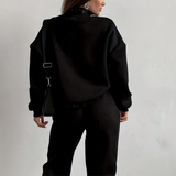 Cropped Drawstring Hoodie and Sweatpants Set