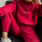 Cropped Drawstring Hoodie and Sweatpants Set
