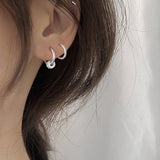 Stainless Steel Minimalist Hoop Earrings Silver