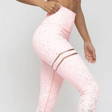 Glitter Push Up Fitness Leggings Pink