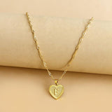 Initial Letter Heart Pendant Necklace