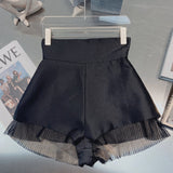 Mesh Lining High Waist Shorts Black