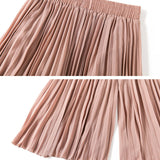 Loose Pleated Chiffon Pants Pink