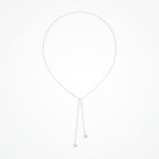 Silver Pear Droplet Lariat Bridal Necklace
