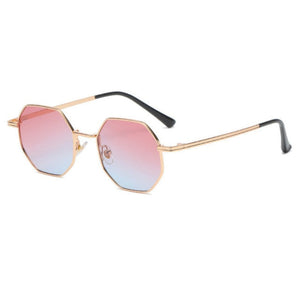 Metal Polygon Sunglassess Pink Blue