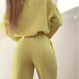 Cropped Drawstring Hoodie and Sweatpants Set