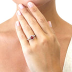 Ruby Round Cut Halo Engagement Ring