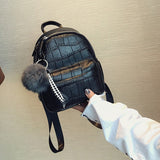 Mini Faux Leather Backpack Black