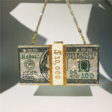 Money Clutch Bag with Removable Chain Strap