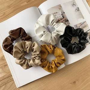 Faux Leather Scrunchy