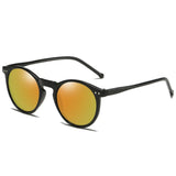 Polarized Round Cat Eye Sunglassess Black Orange