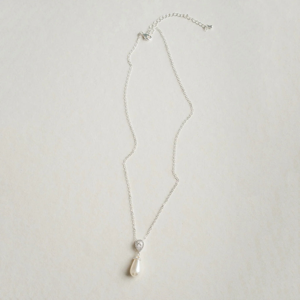 Teardrop Pearl Bridal Necklace