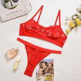 2-Piece High Waist Lingerie Set Red