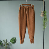 Suede Harem Trouser Pants Brown