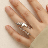 Flame Motif Plated Ring Silver