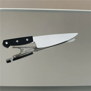 Knife Hair Clip Black Silver