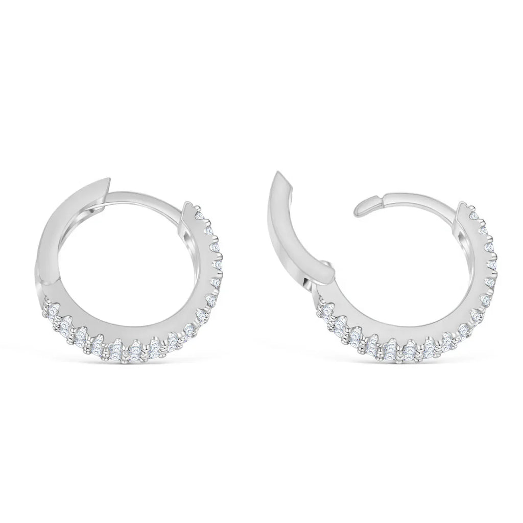 Double Row Huggie Bridal Earrings