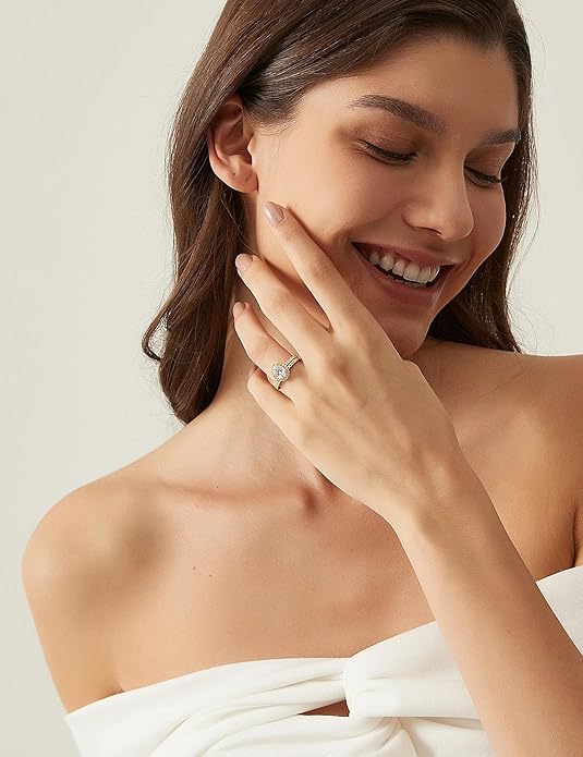 1.5 Carat Oval Cut Halo Moissanite Ring