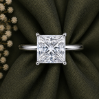 2 Carat Princess Cut Solitaire Moissanite Ring