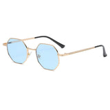 Metal Polygon Sunglassess Blue