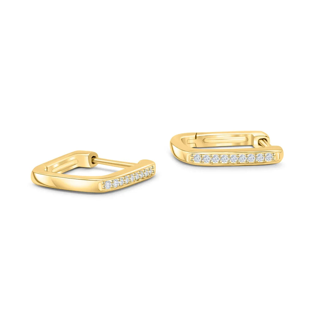 Square Huggie Bridal Earrings