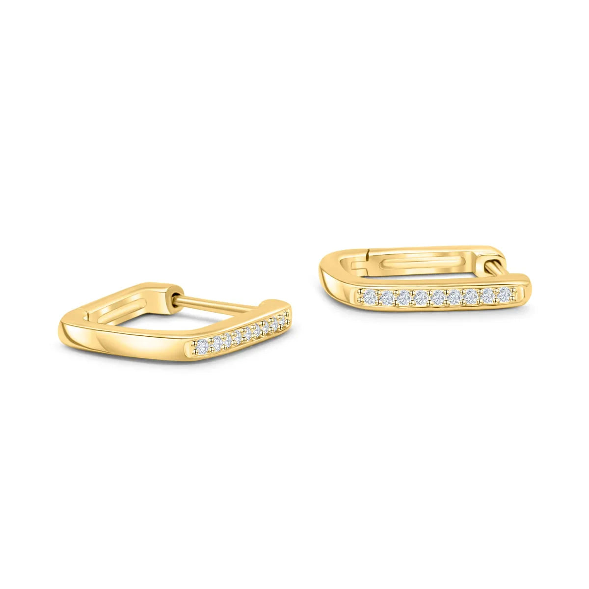 Square Huggie Bridal Earrings