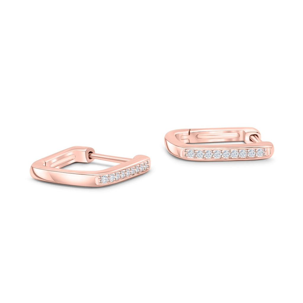 Square Huggie Bridal Earrings