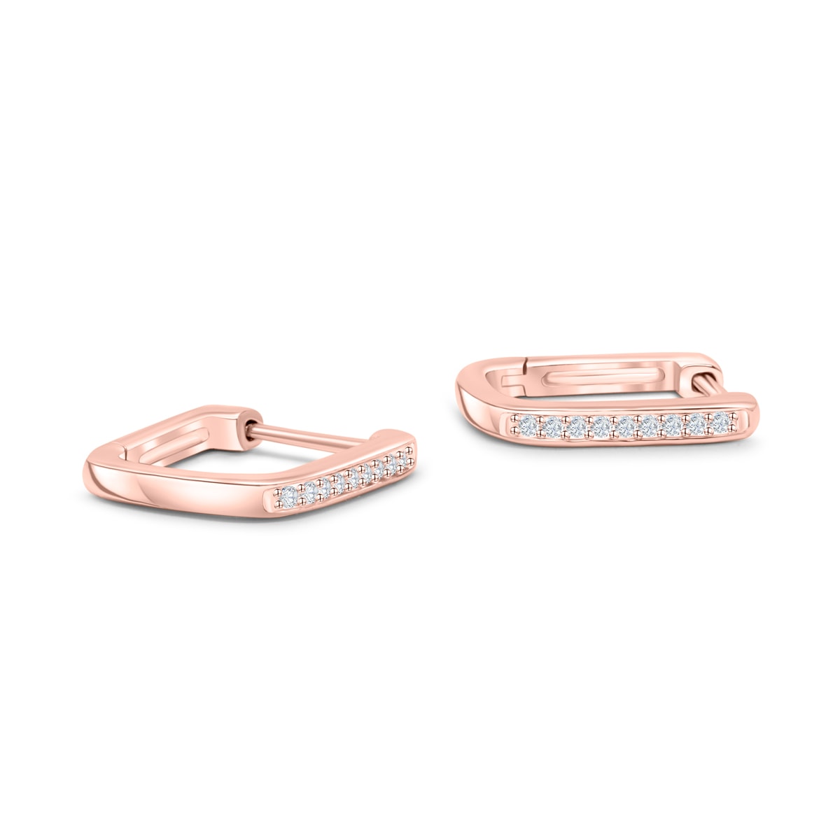 Square Huggie Bridal Earrings
