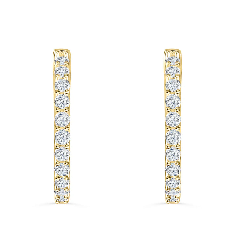 Studded Bridal Hoop Earrings