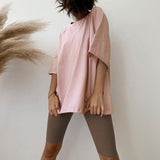 2-Piece Oversized T-Shirt and Shorts Matching Set Pink