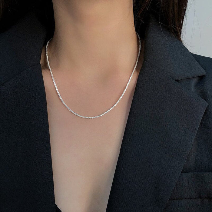 Thin Sparkling Chain Choker Single Chain