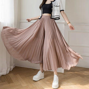 Loose Pleated Chiffon Pants Pink