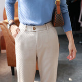 Wool High Waist Trouser Pants