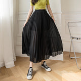 Loose Pleated Chiffon Pants Black