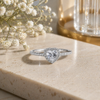 1.5 Carat Heart Cut Halo Moissanite Ring