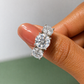 Three Stone Round Cut Moissanite Ring