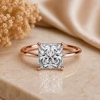 2 Carat Princess Cut Solitaire Moissanite Ring