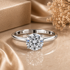 Classic Round Cut Solitaire Moissanite Ring