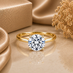 Classic Round Cut Solitaire Moissanite Ring