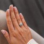Round Cut Halo Solitaire Moissanite Ring