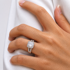 2 Carat Split Shank Princess Cut Moissanite Ring