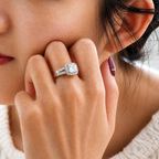 2 Carat Split Shank Princess Cut Moissanite Ring