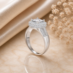 2 Carat Split Shank Princess Cut Moissanite Ring
